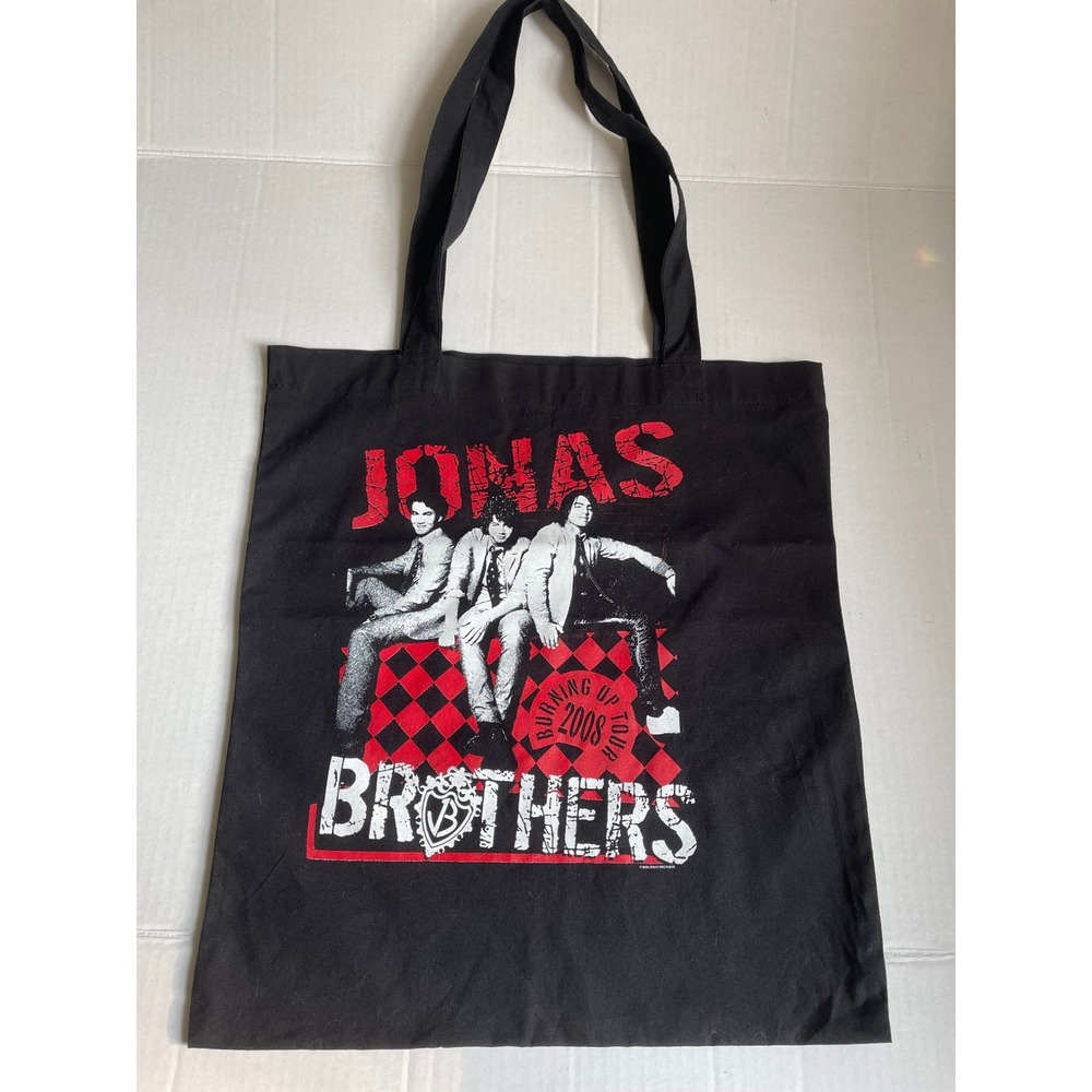 Jonas Brothers Cotton Y2K Tote Black 2008 Burning Up Tour